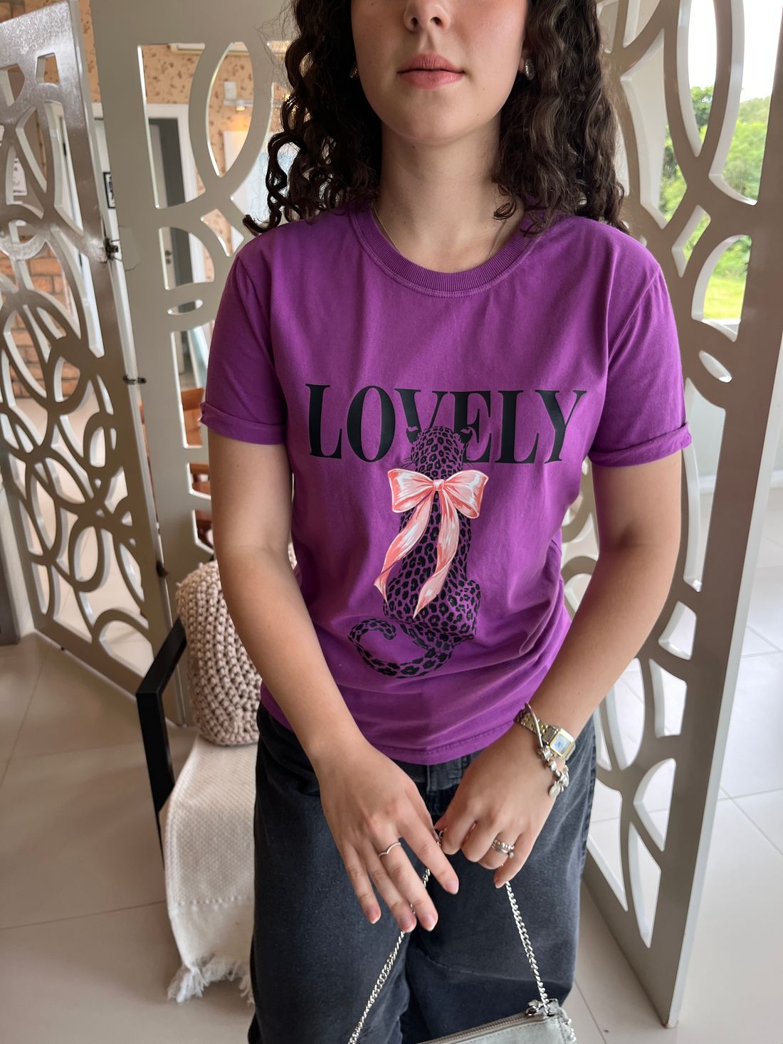 Tshirt Premium - Onça Lovely - Roxo Tshirt Premium - Onça Lovely - Roxo