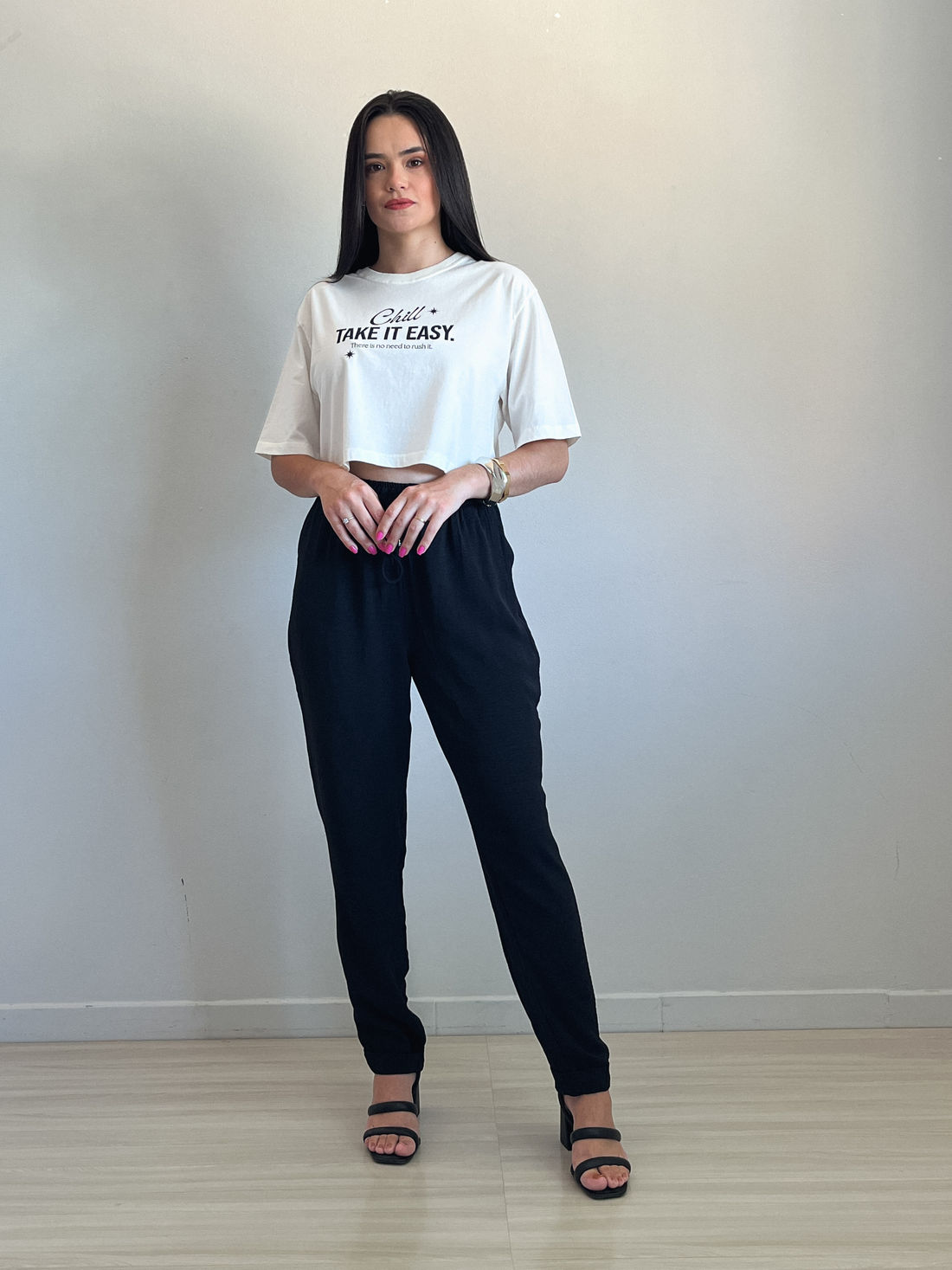 Cropped Oversized - Take It Easy - Off White Cropped Oversized - Take It Easy - Off White