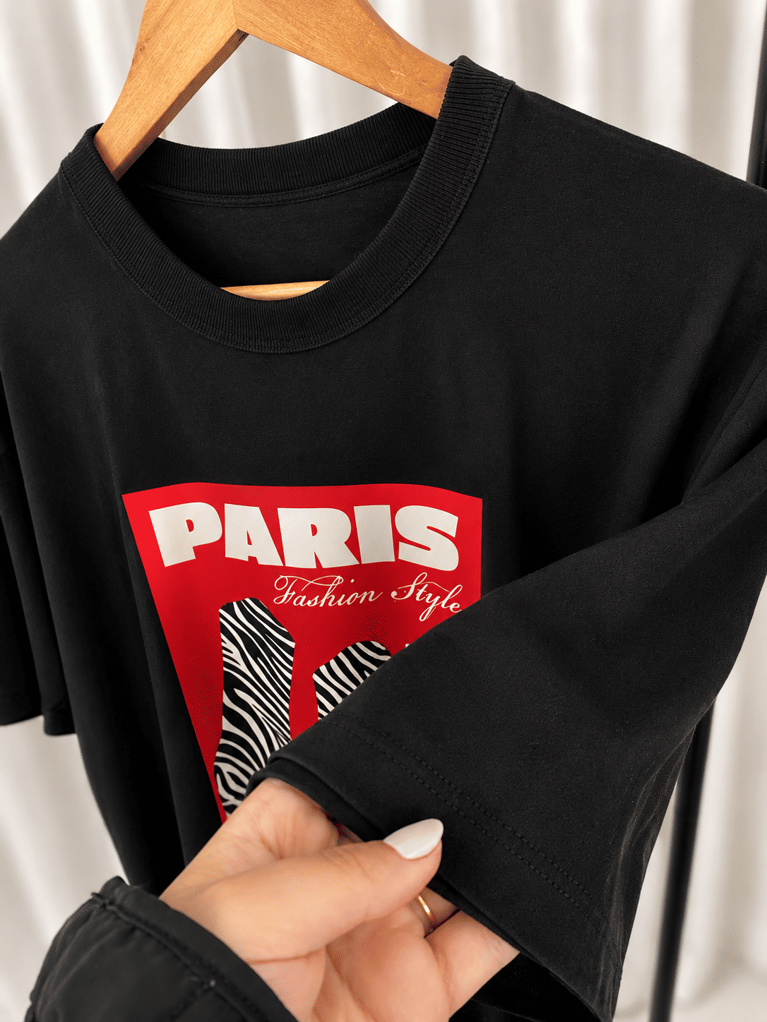 Tshirt Oversized - Paris - Preta Tshirt Oversized - Paris - Preta