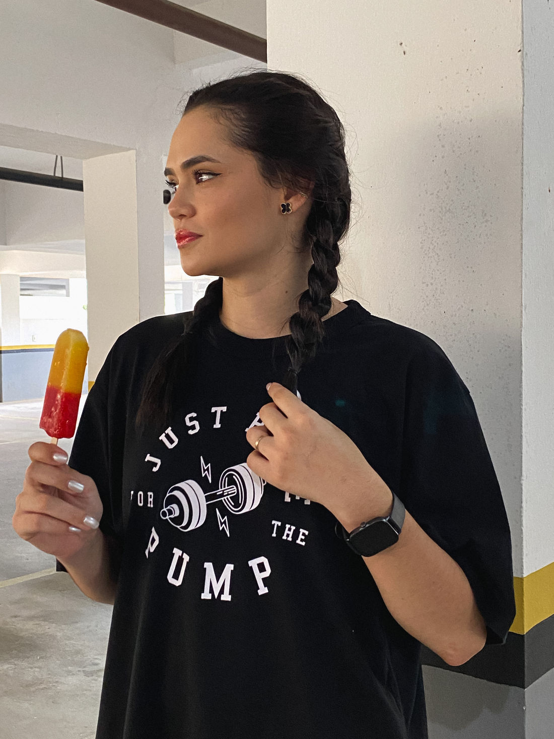 Tshirt Oversized - Just here for the pump - Preto Tshirt Oversized - Just here for the pump - Preto
