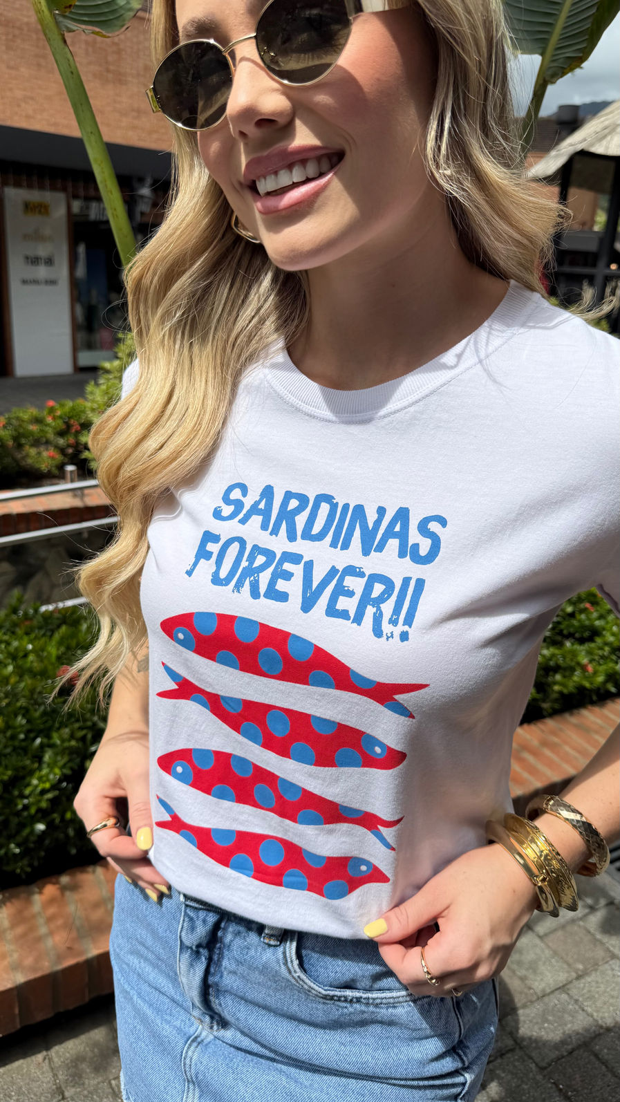 Tshirt Premium - Sardinas Forever - Branca