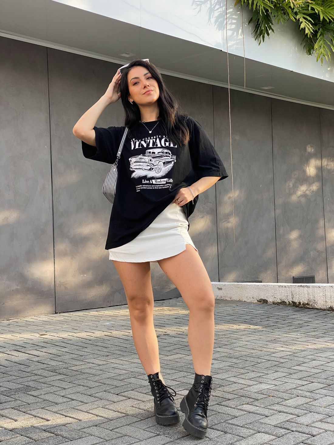T-shirt Oversized - Vintage - Preta T-shirt Oversized - Vintage - Preta