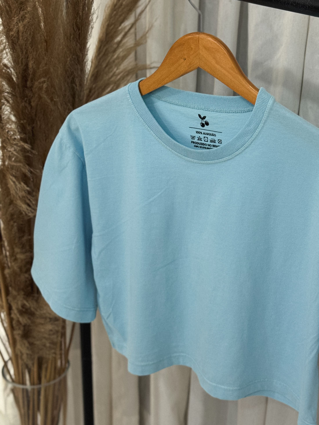 Cropped Oversized - Liso - Azul