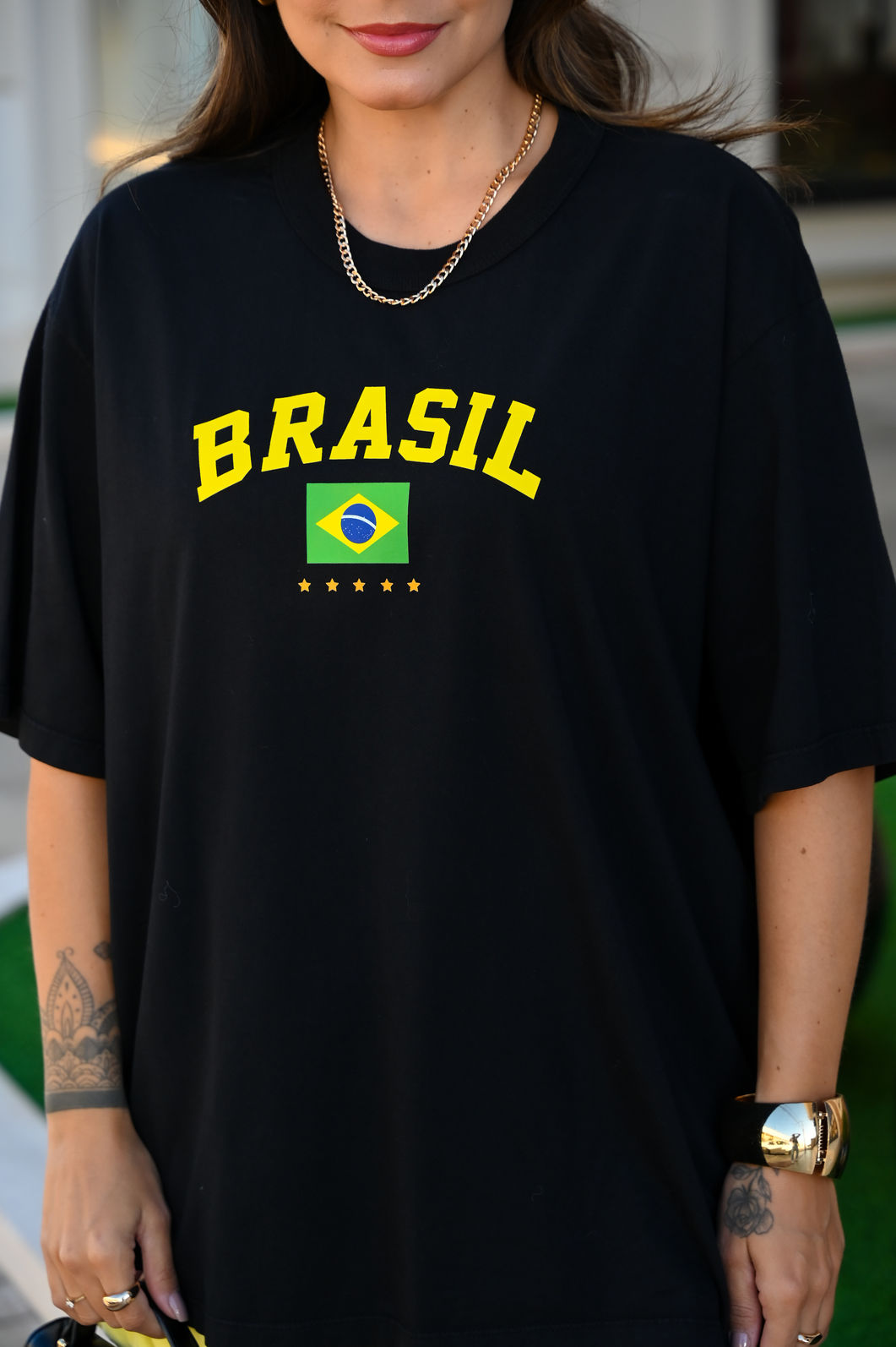 Tshirt Oversized - Brasil - Preta
