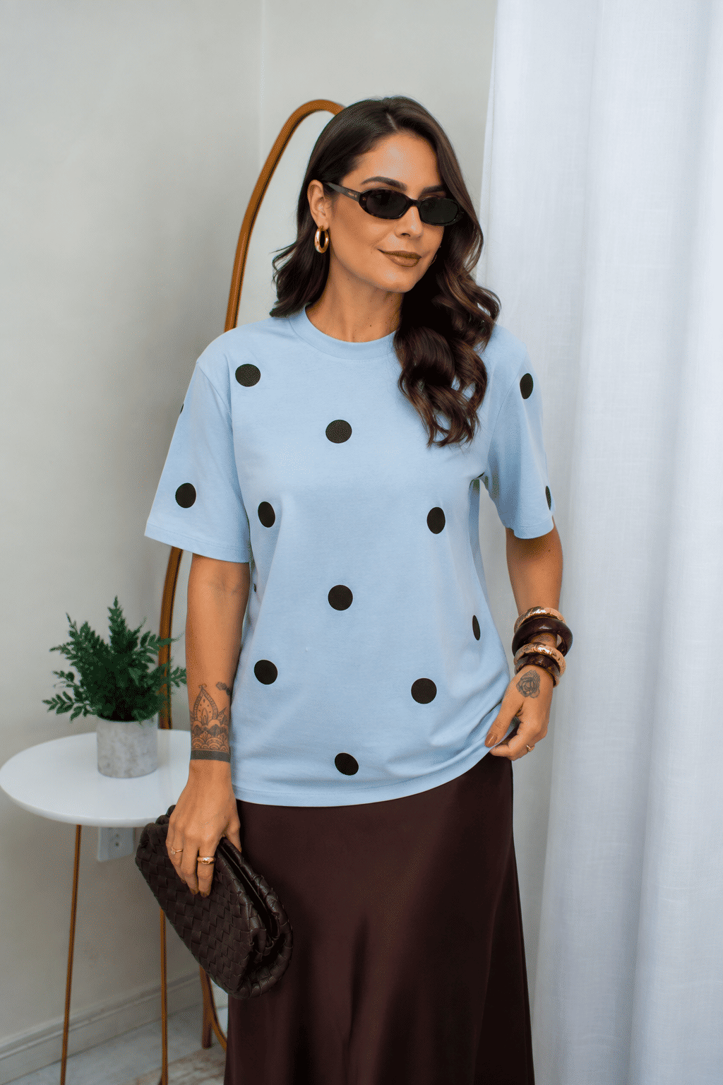 Camiseta de Poá - Azul Bebê Camiseta de Poá - Azul Bebê