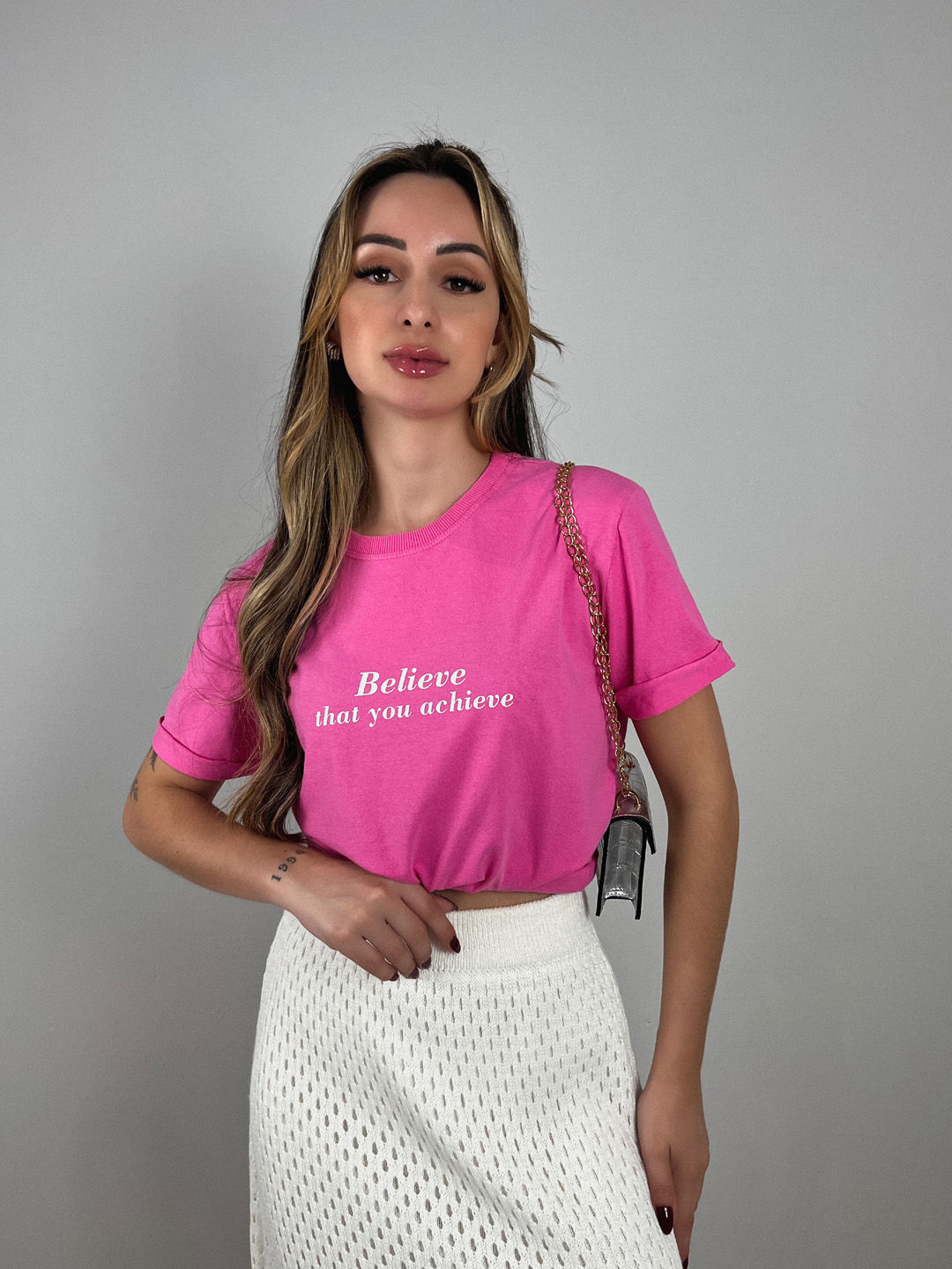 Tshirt Premium - Believe - Rosa Tshirt Premium - Believe - Rosa