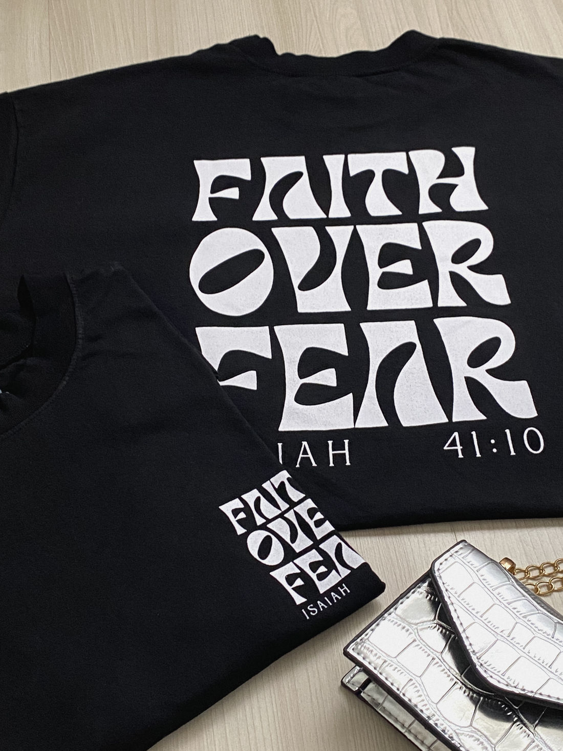 Tshirt Oversized - Isaiah 41:10 - Preto Tshirt Oversized - Isaiah 41:10 - Preto