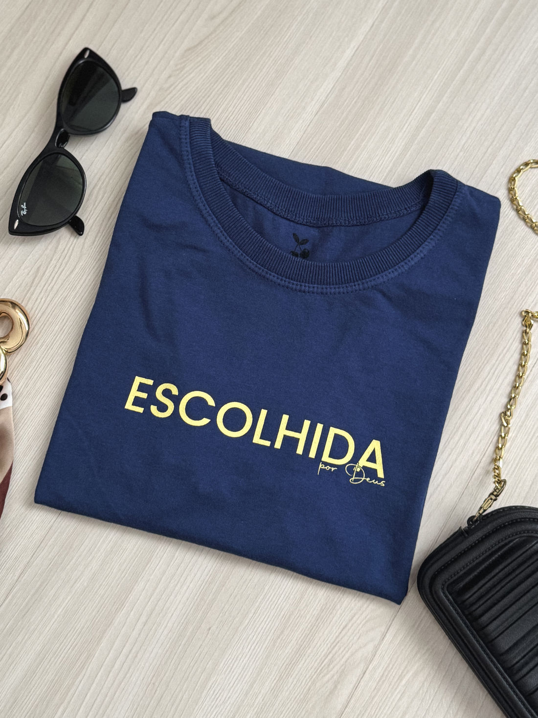 Tshirt Premium - Escolhida - Azul Marinho Tshirt Premium - Escolhida - Azul Marinho