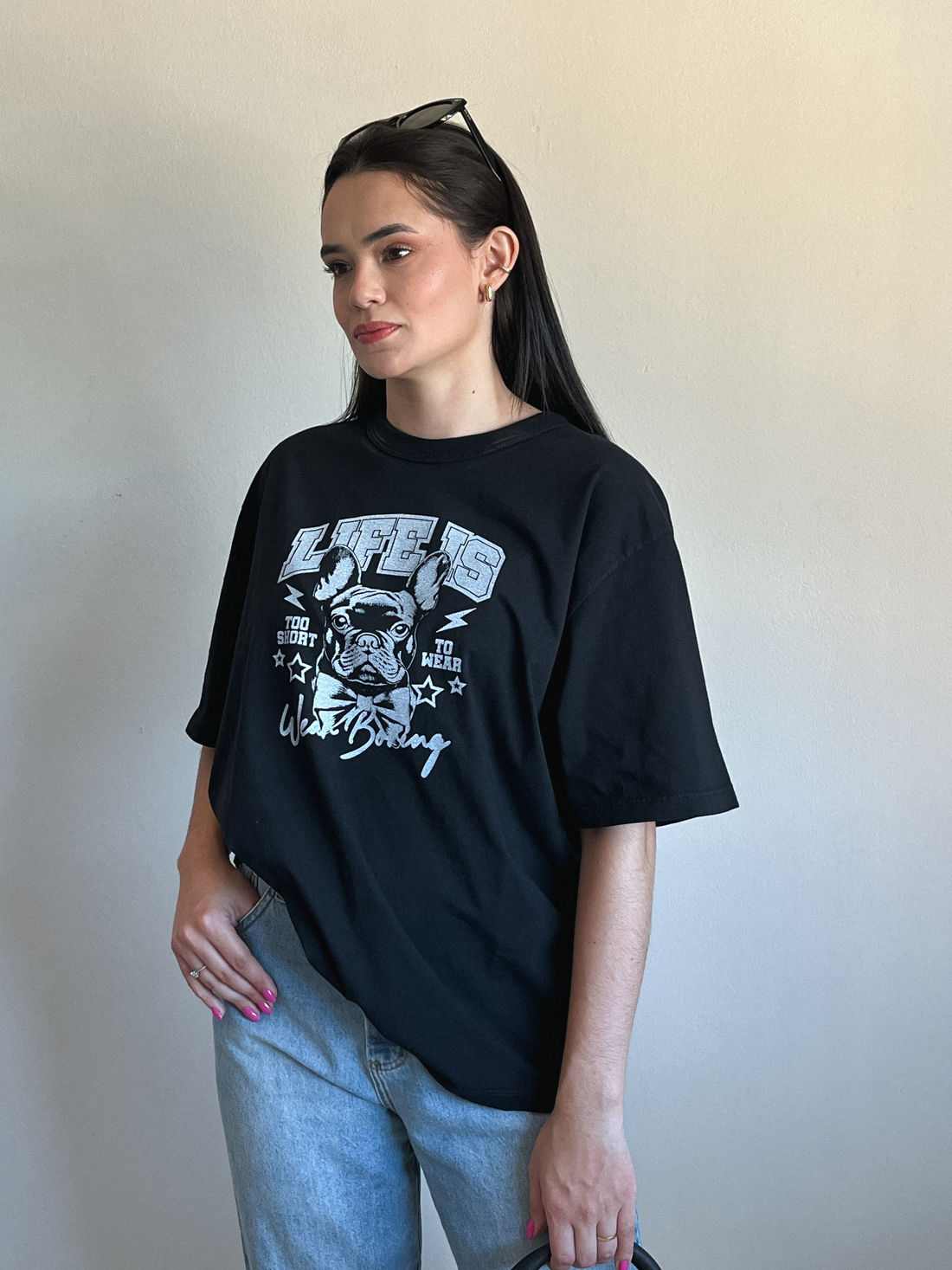 Tshirt Oversized - Life is - Preto Tshirt Oversized - Life is - Preto