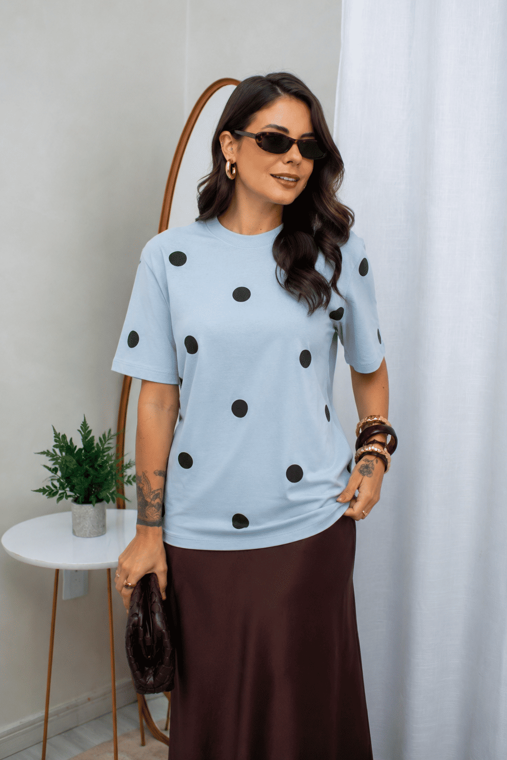 Camiseta de Poá - Azul Bebê Camiseta de Poá - Azul Bebê