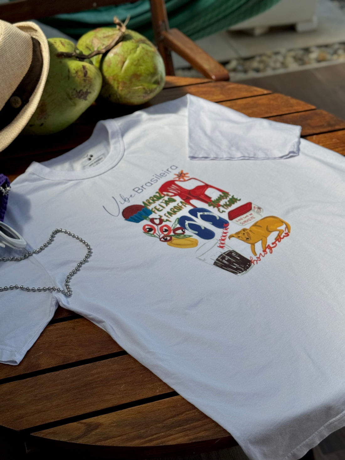 T-shirt Oversized - Vibe Brasileira DTF - Branca