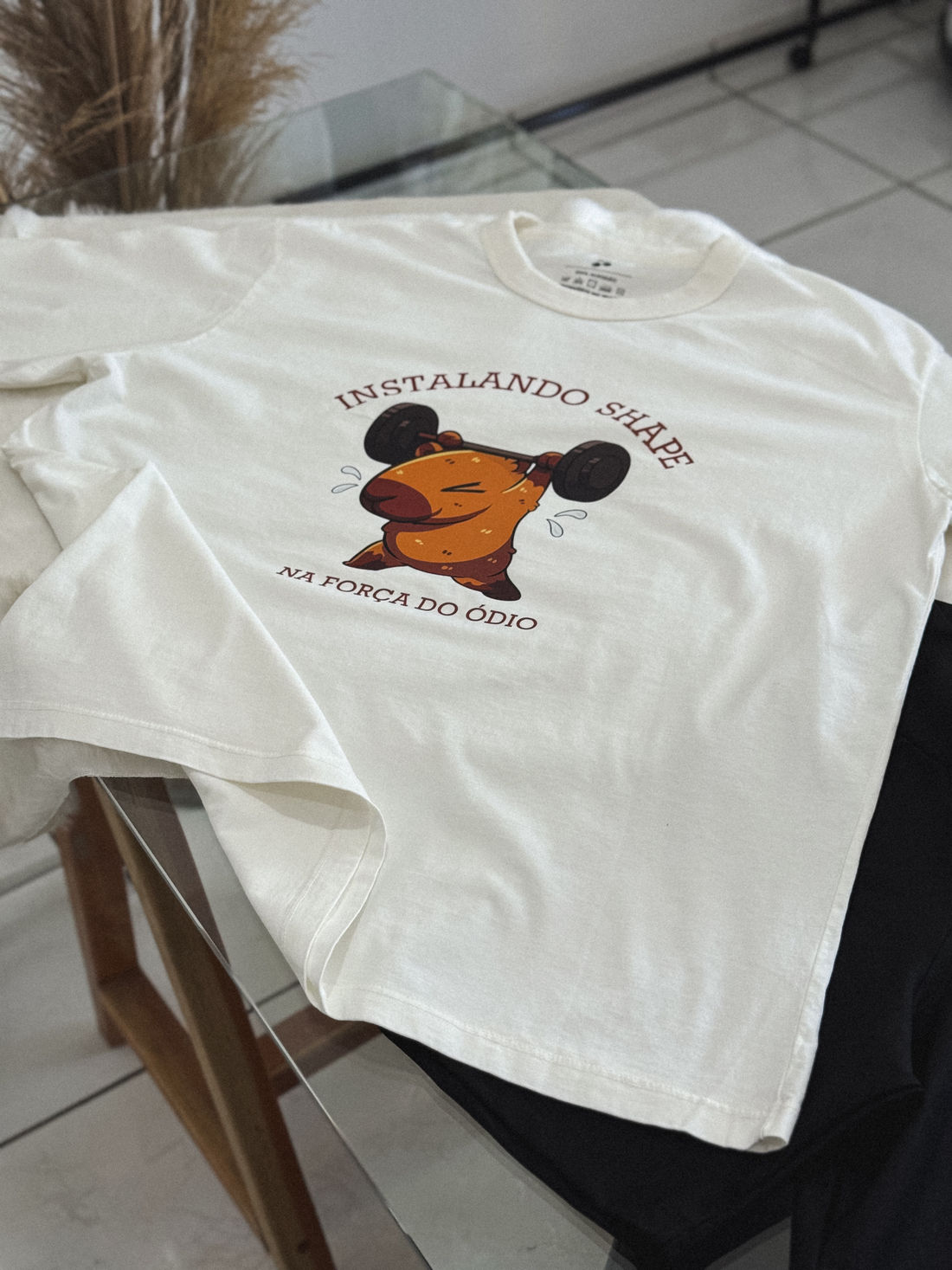 T-shirt Oversized - Instalando Shape - Off White