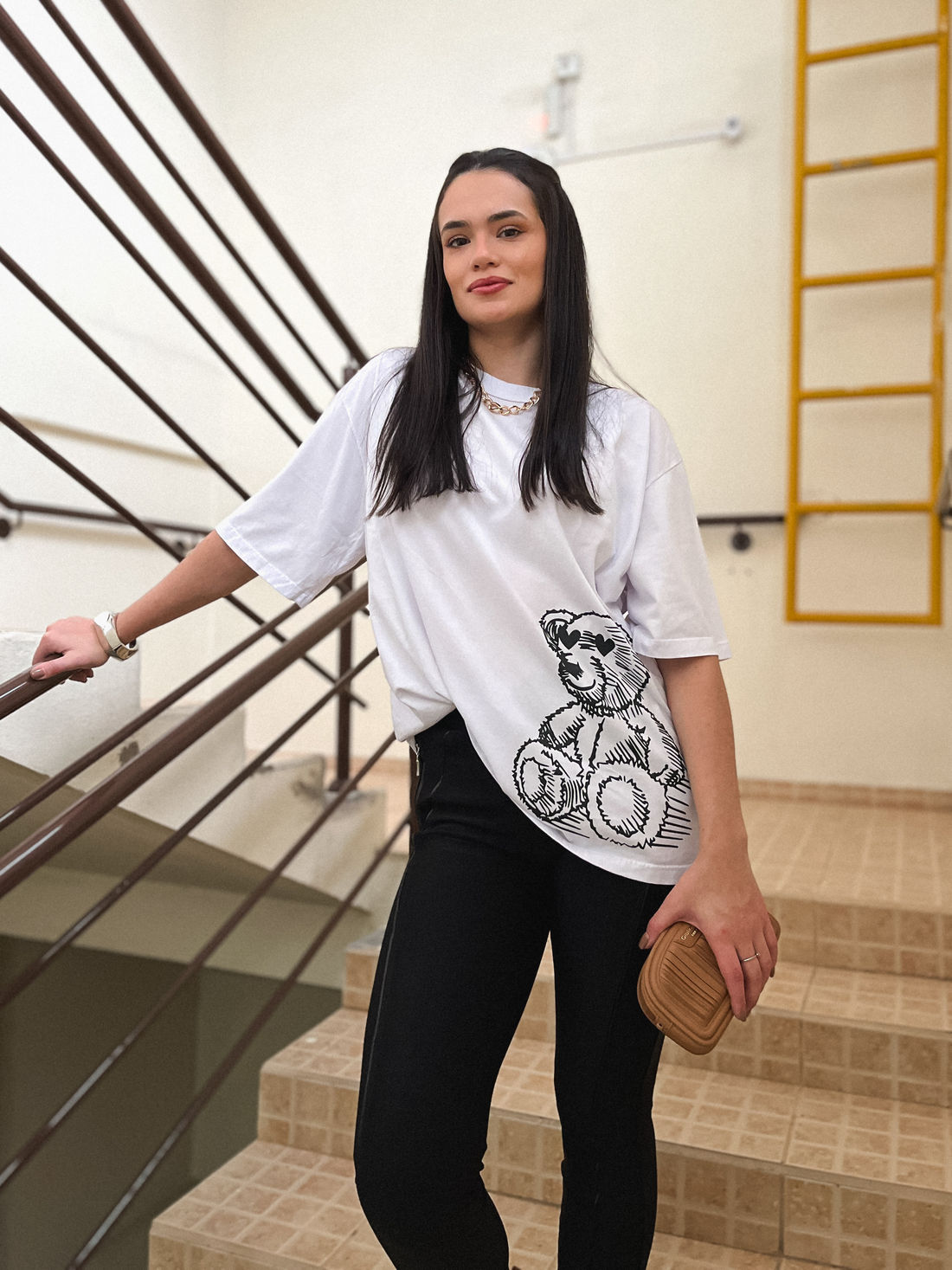 Tshirt Oversized - Teddy Lateral - Branca