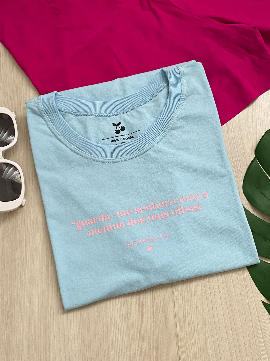 Tshirt Premium - Guarda-me Senhor - Azul Bebê Tshirt Premium - Guarda-me Senhor - Azul Bebê