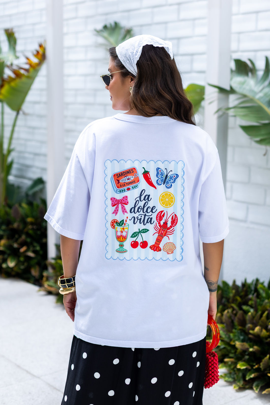 Tshirt Oversized - La Dolce Vita - Branca Tshirt Oversized - La Dolce Vita - Branca