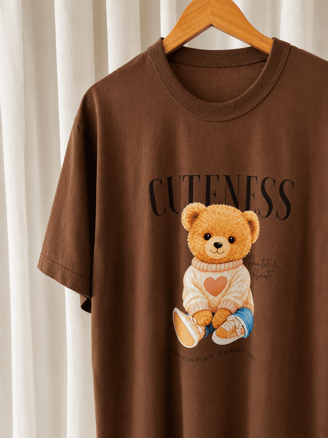 Tshirt Oversized - Cuteness - Marrom Tshirt Oversized - Cuteness - Marrom