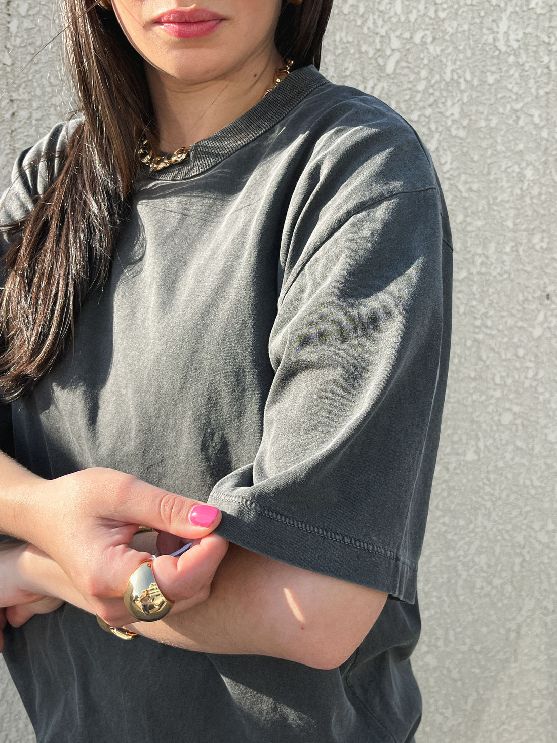 T-shirt Oversized - Salmos 91 - Cinza T-shirt Oversized - Salmos 91 - Cinza