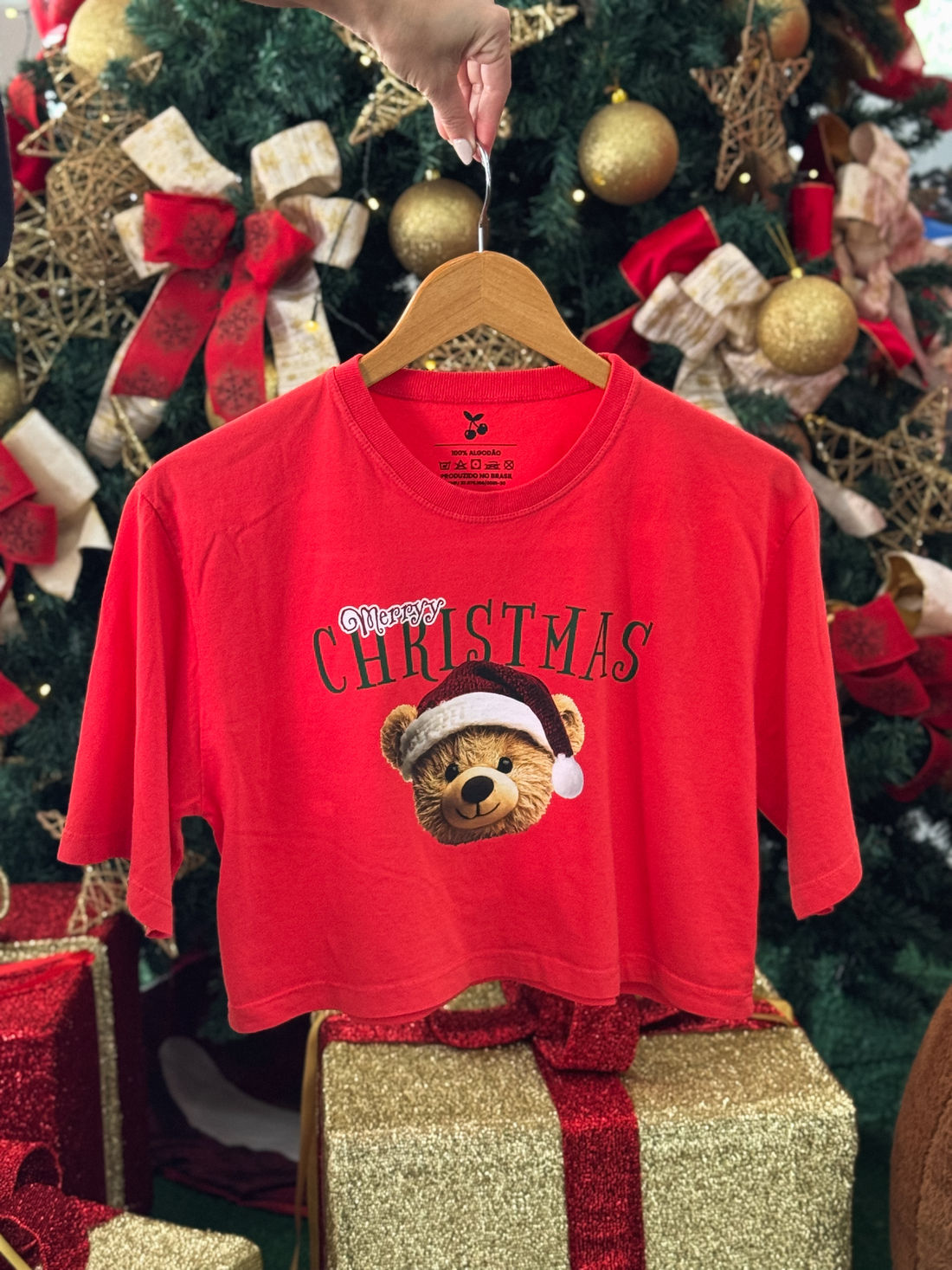 Cropped Oversized - Marryy Christmas DTF - Vermelho