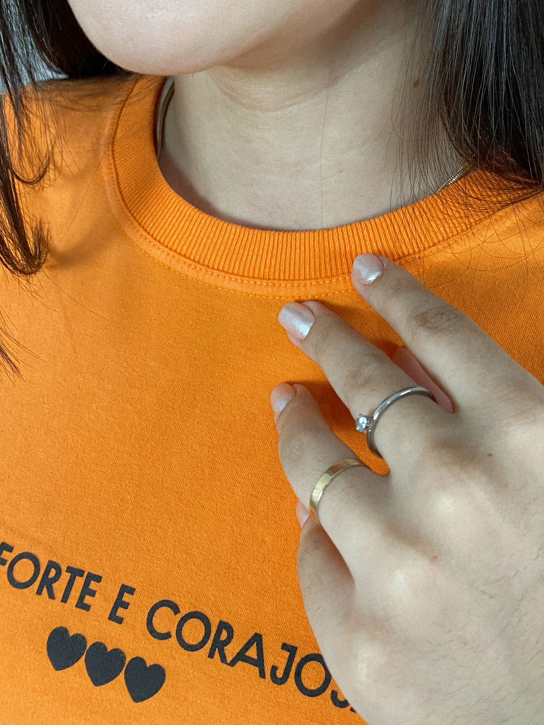 Tshirt Premium - Seja Forte e Corajosa - Laranja Tshirt Premium - Seja Forte e Corajosa - Laranja