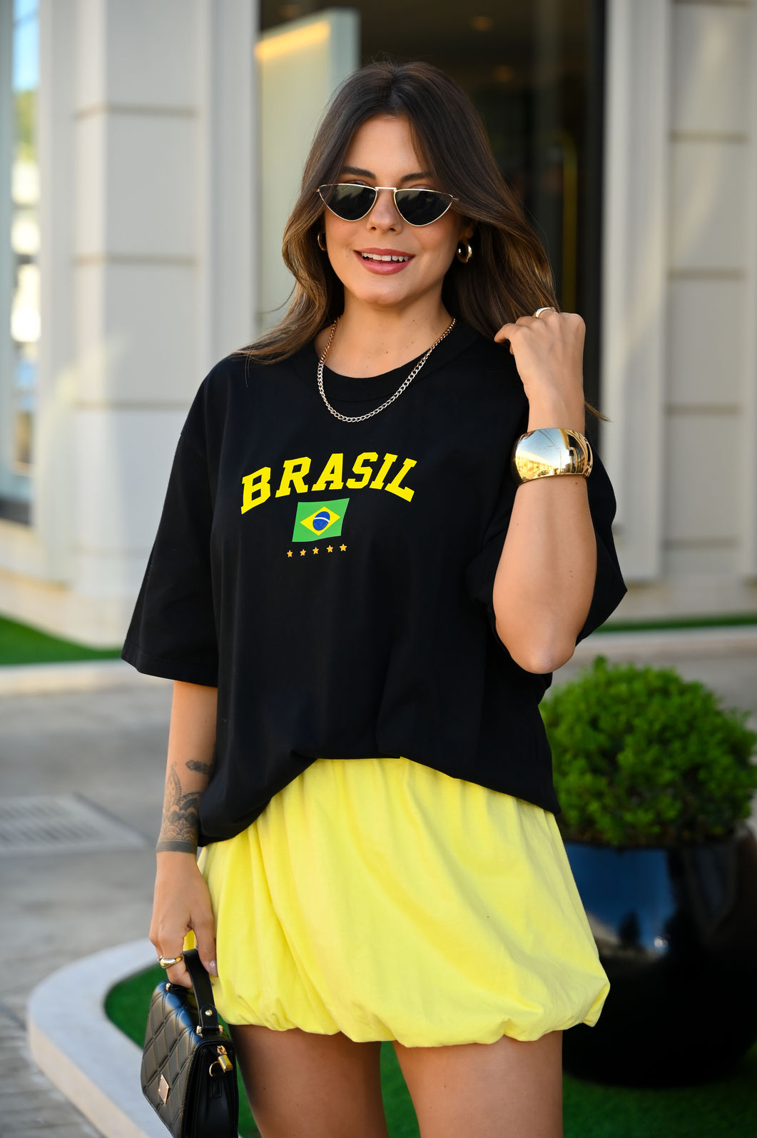 Tshirt Oversized - Brasil - Preta