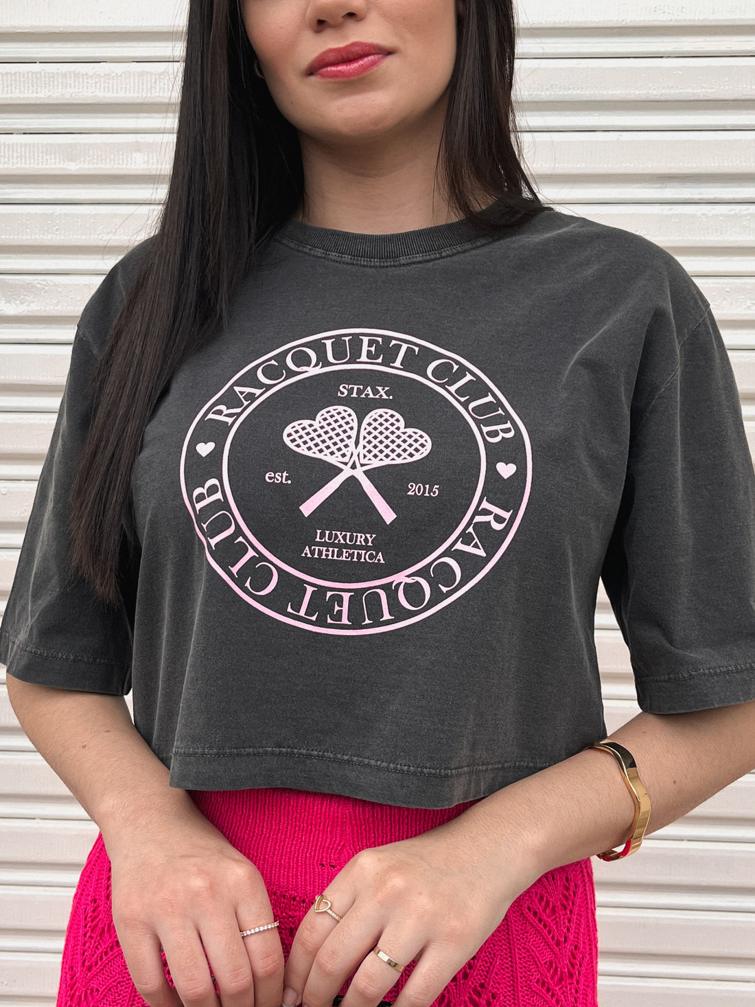 Cropped Oversized - Racquet Club - Cinza Estonado
