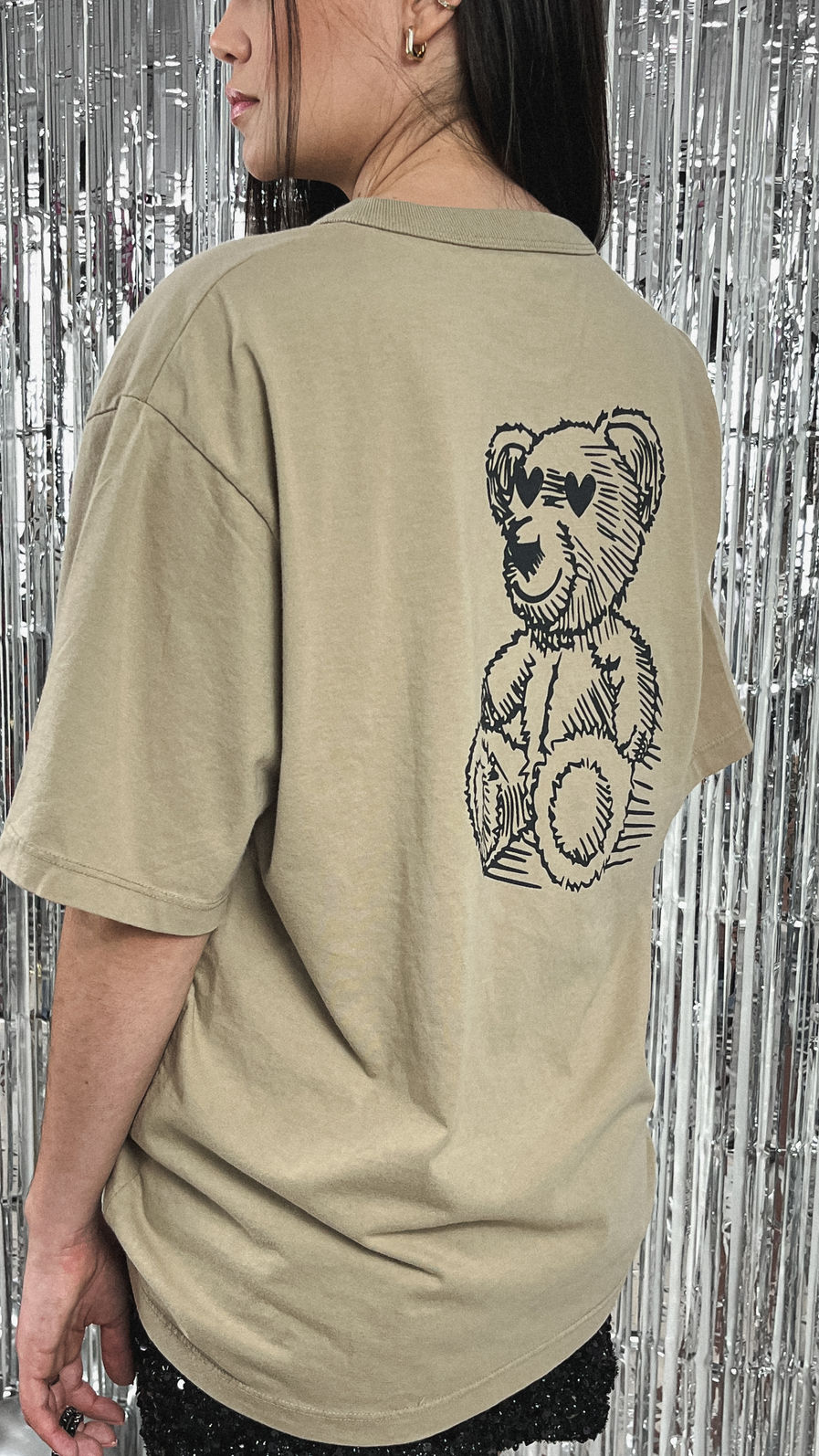 Tshirt Oversized - Teddy ❤ - Bege Escuro Tshirt Oversized - Teddy ❤ - Bege Escuro