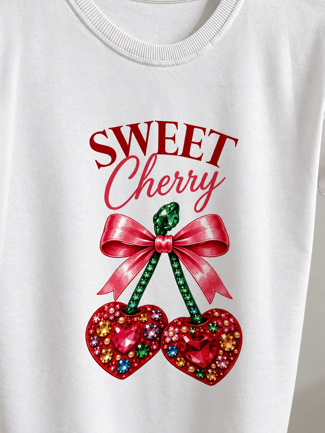 Tshirt Premium - Sweet Cherry DTF - Branca Tshirt Premium - Sweet Cherry DTF - Branca