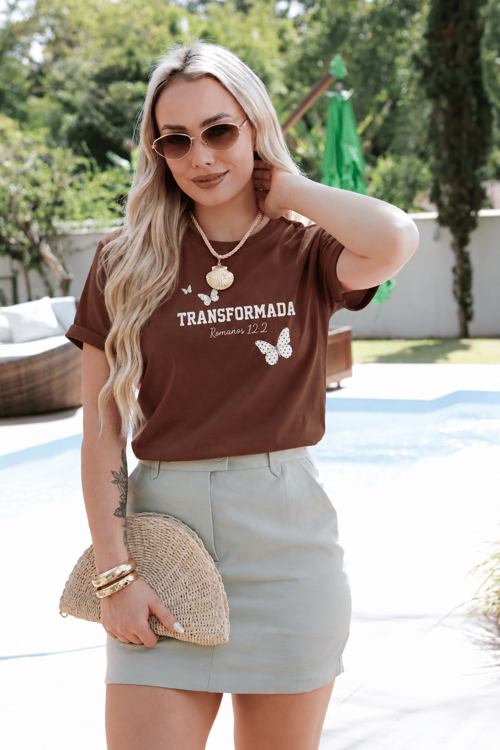 Tshirt Premium - Romanos 12:2 - Marrom Tshirt Premium - Romanos 12:2 - Marrom