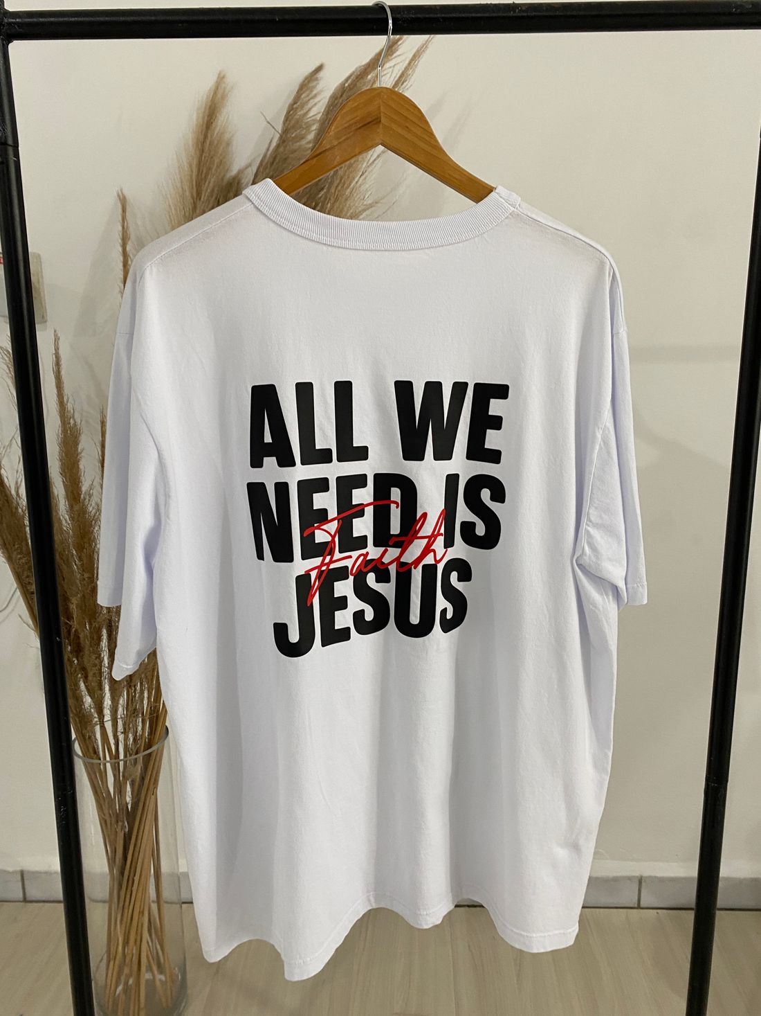 Tshirt Oversized - Jesus Faith - Branca
