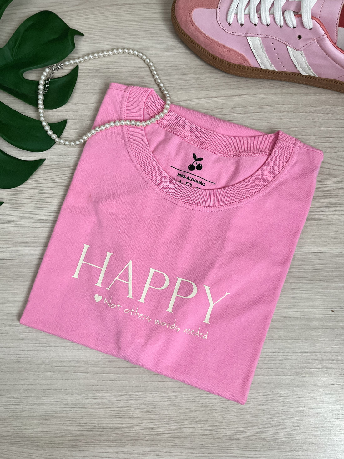 Tshirt Premium - Happy - Rosa Tshirt Premium - Happy - Rosa