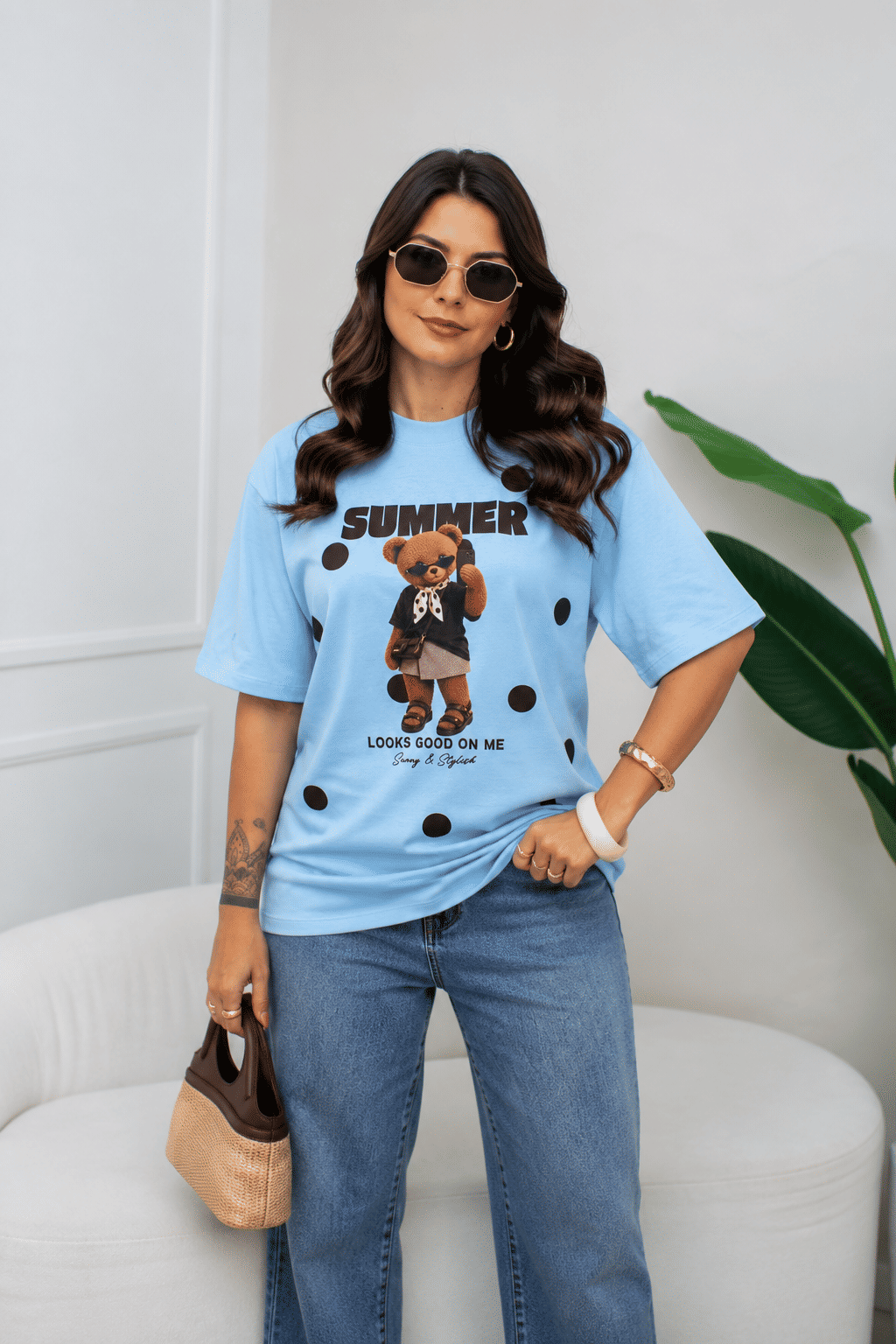 Camiseta Teddy Poá - Azul Bebê Camiseta Teddy Poá - Azul Bebê