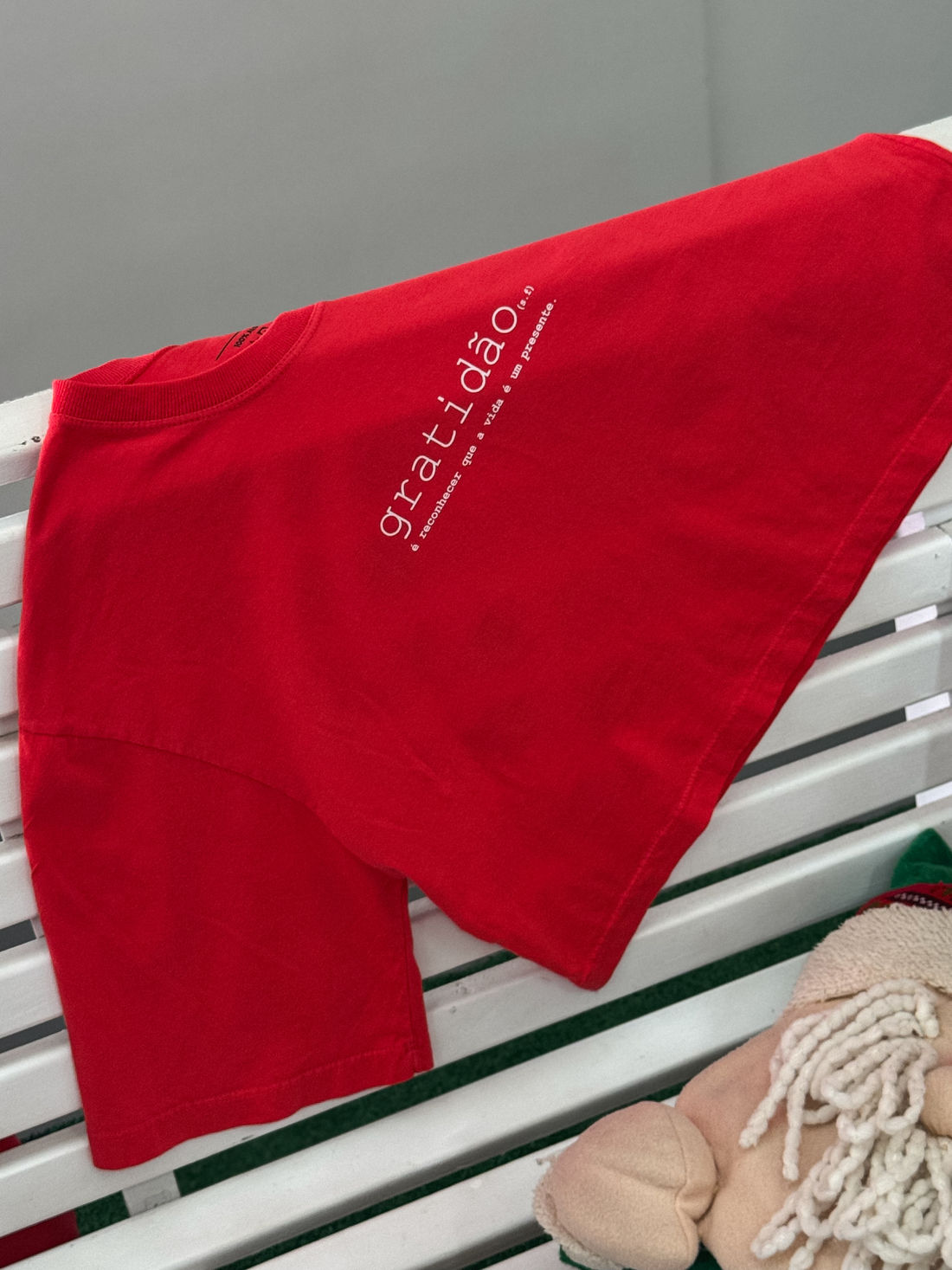 Cropped Oversized - Gratidão - Vermelho Cropped Oversized - Gratidão - Vermelho