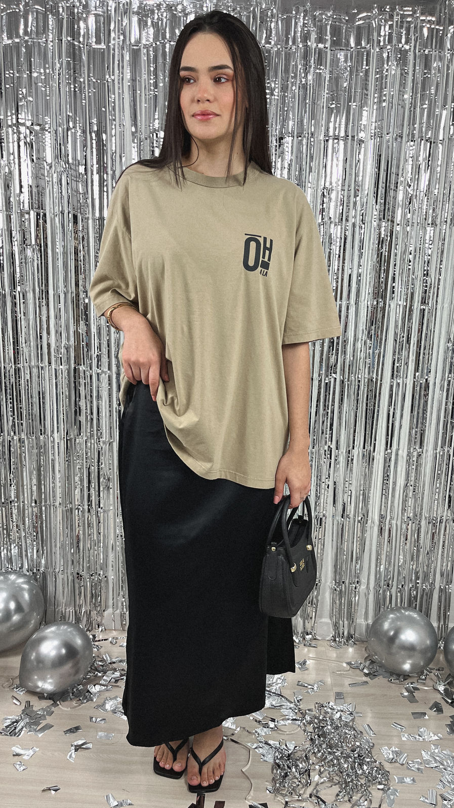 Tshirt Oversized - Oh La La - Bege Escuro
