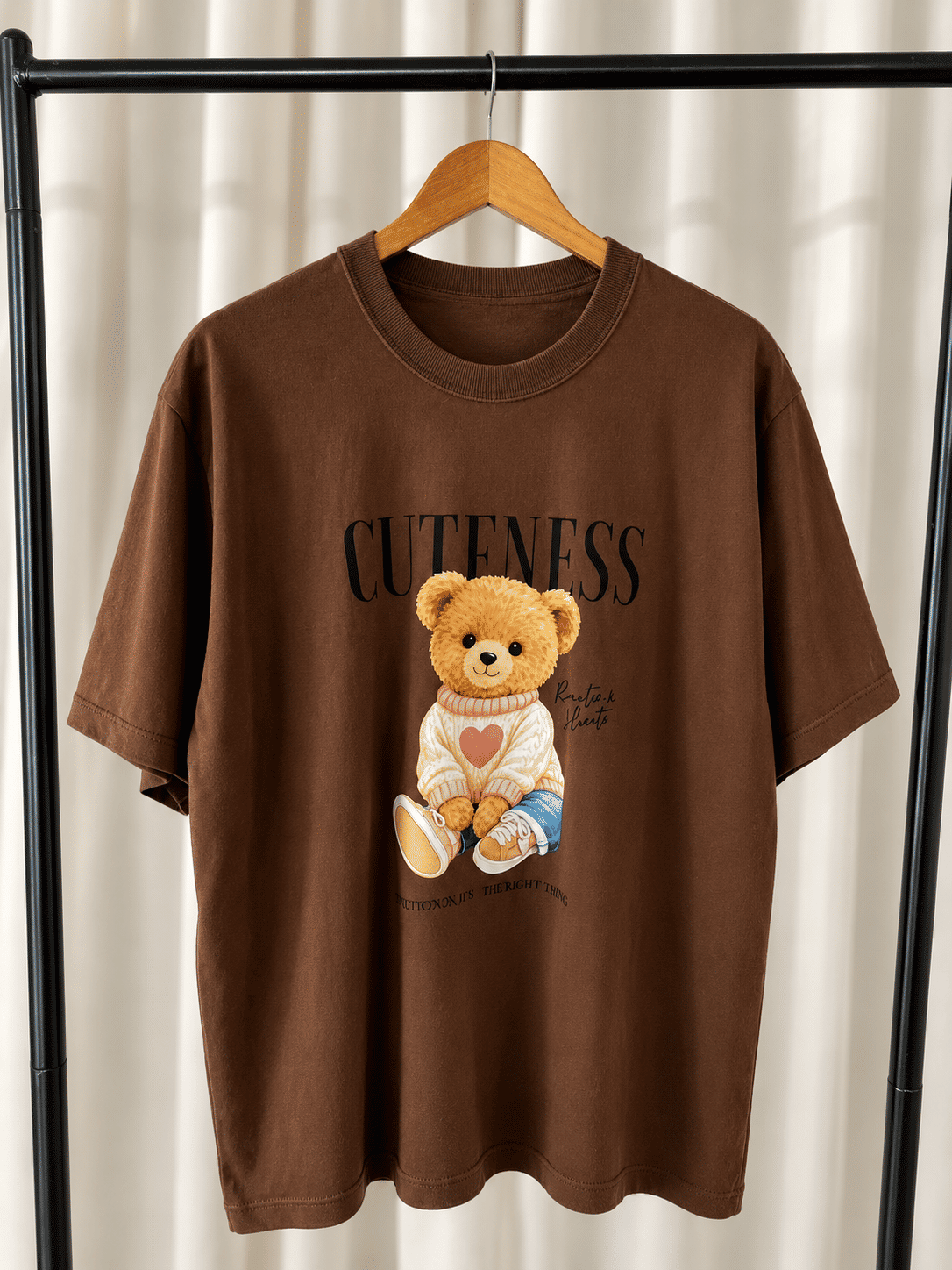 Tshirt Oversized - Cuteness - Marrom Tshirt Oversized - Cuteness - Marrom