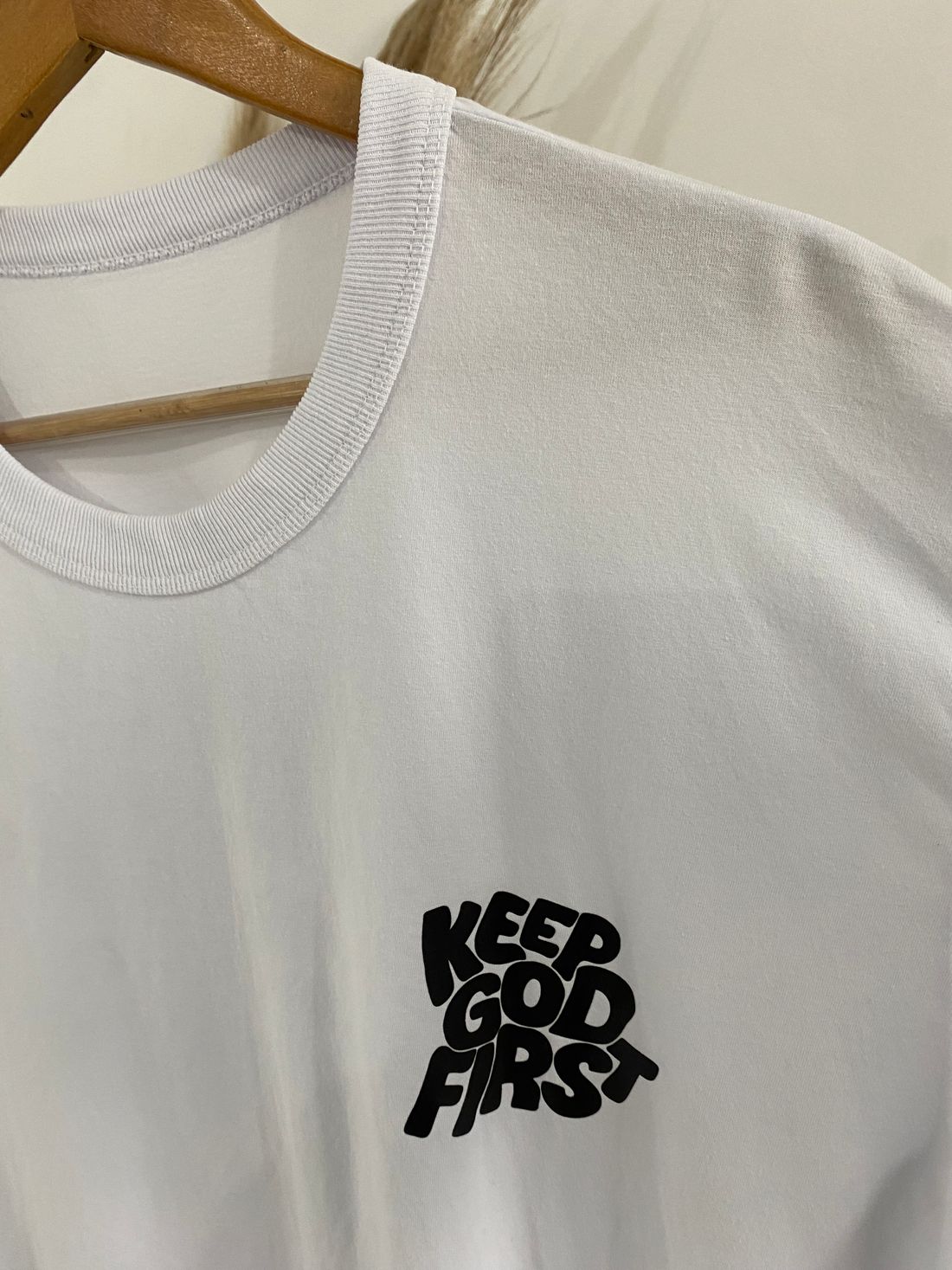 Tshirt Oversized - Keep GOD First - Branca