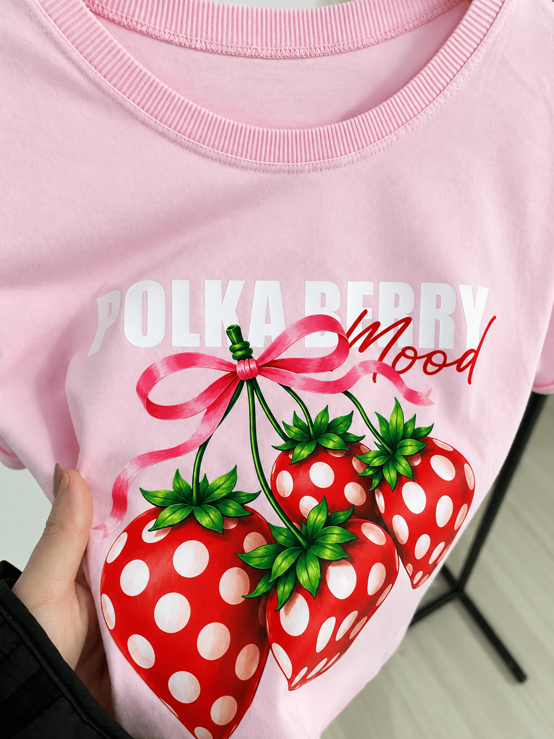Tshirt Premium - Polka Berr Mood - Rosa Bebê Tshirt Premium - Polka Berr Mood - Rosa Bebê