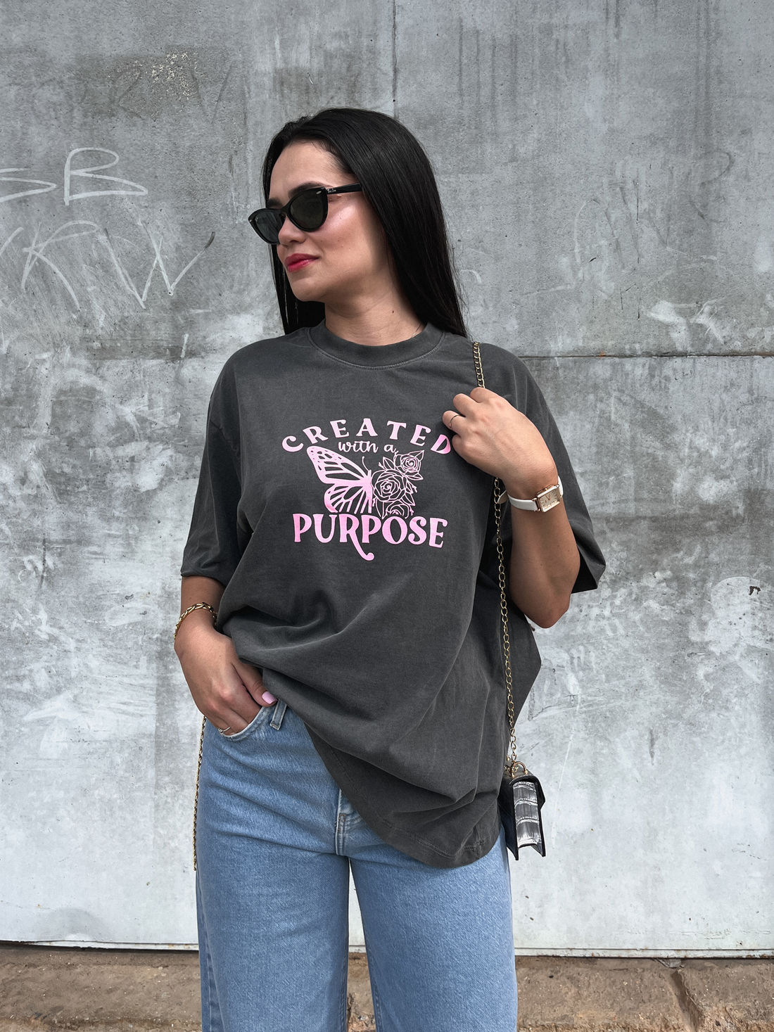 Tshirt Oversized - Purpose - Cinza Estonado