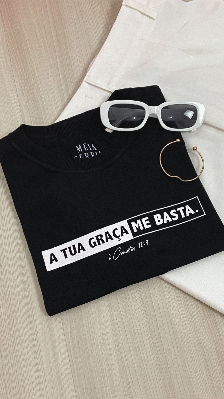 Tshirt Premium - Tua graça me basta - Preto Tshirt Premium - Tua graça me basta - Preto