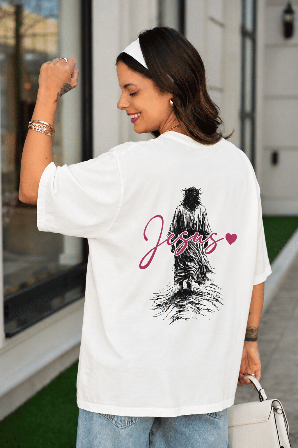 Tshirt Oversized - Jesus Cristo DTF - Off White Tshirt Oversized - Jesus Cristo DTF - Off White