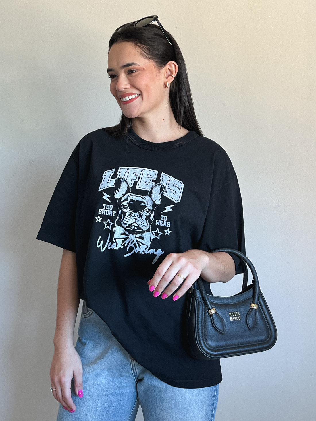 Tshirt Oversized - Life is - Preto Tshirt Oversized - Life is - Preto
