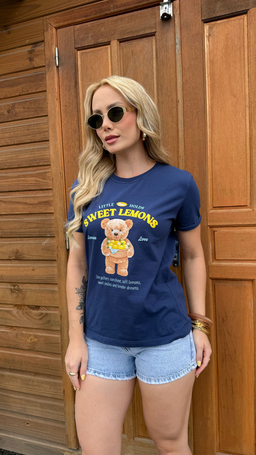 Tshirt Premium - Sweet Lemons DTF - Azul Marinho Tshirt Premium - Sweet Lemons DTF - Azul Marinho