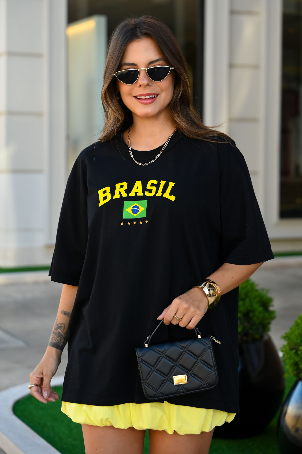 Tshirt Oversized - Brasil - Preta