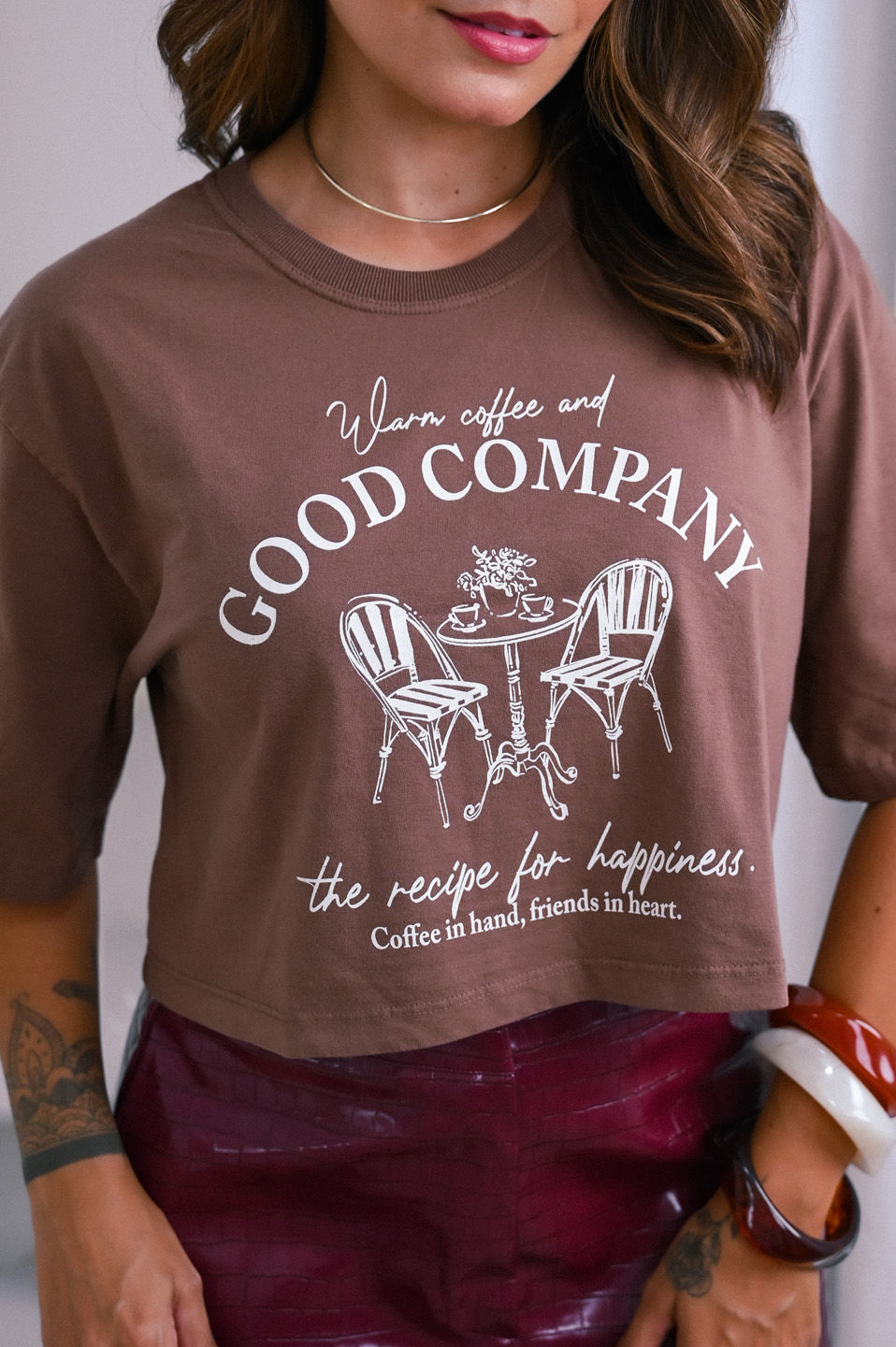 Cropped Oversized - Good Company - Marrom Cropped Oversized - Good Company - Marrom