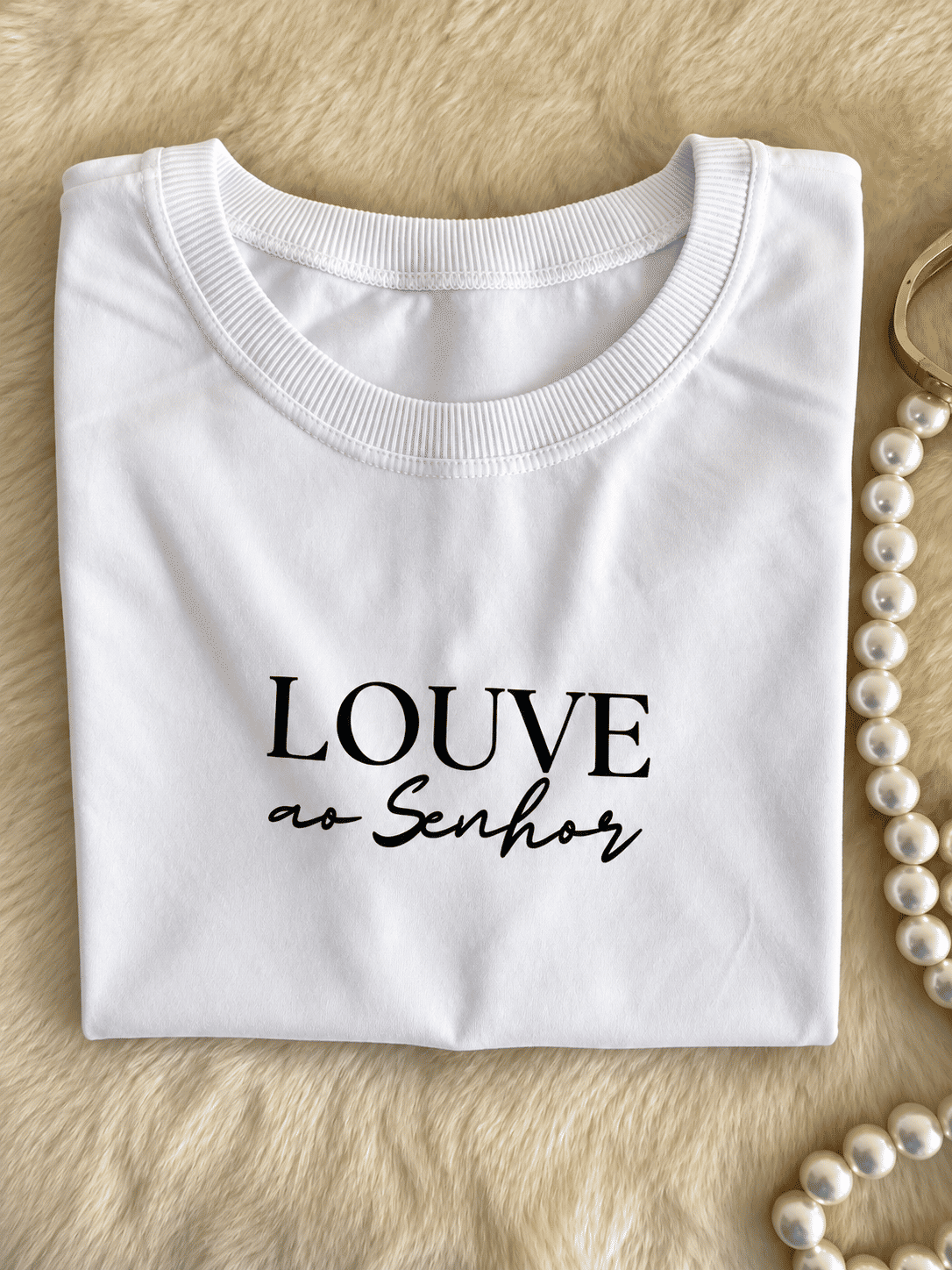 Tshirt Premium - Salmos 150:6 DTF - Branca Tshirt Premium - Salmos 150:6 DTF - Branca