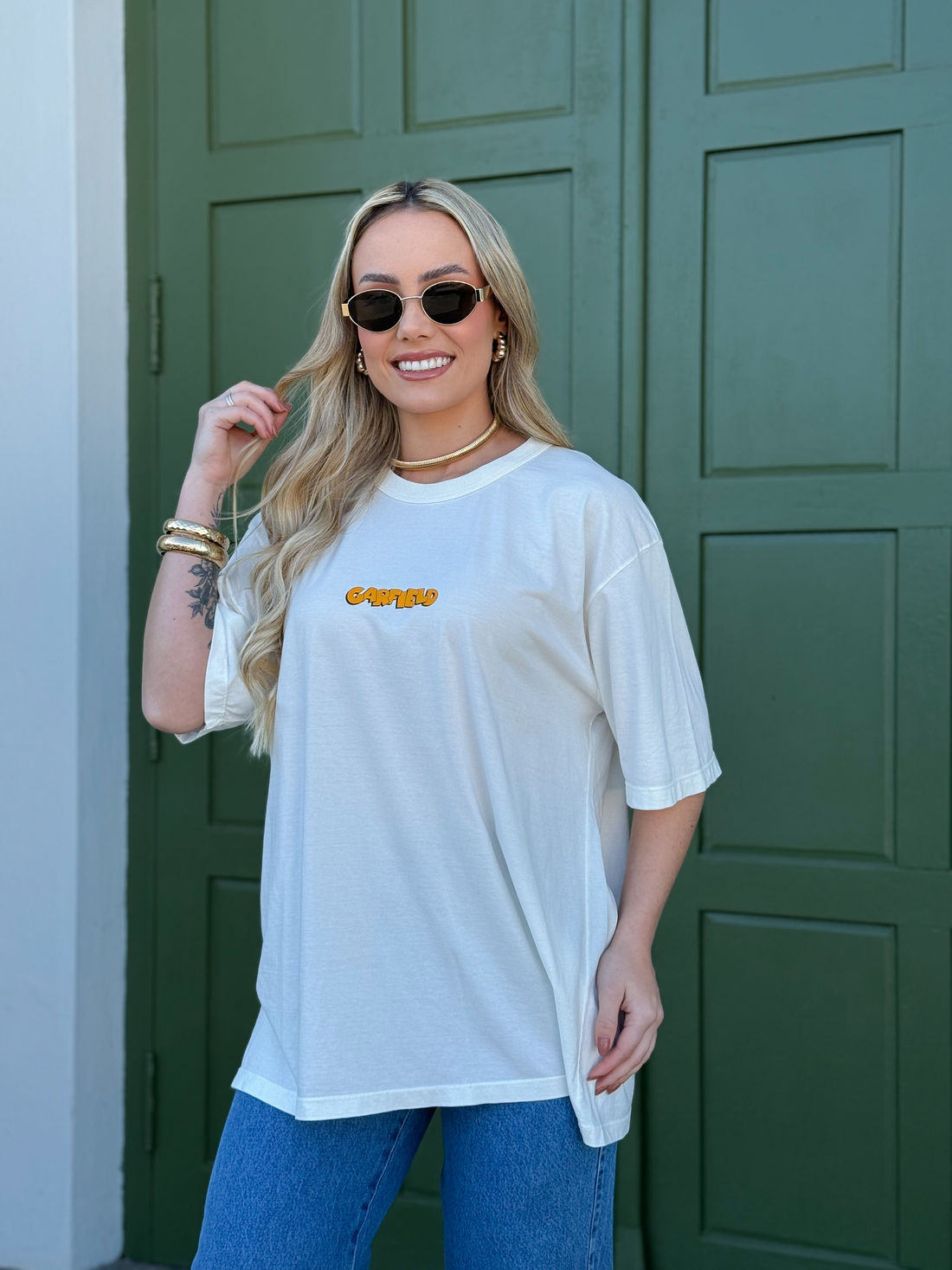 T-shirt Oversized - Garfield DTF - Off White T-shirt Oversized - Garfield DTF - Off White