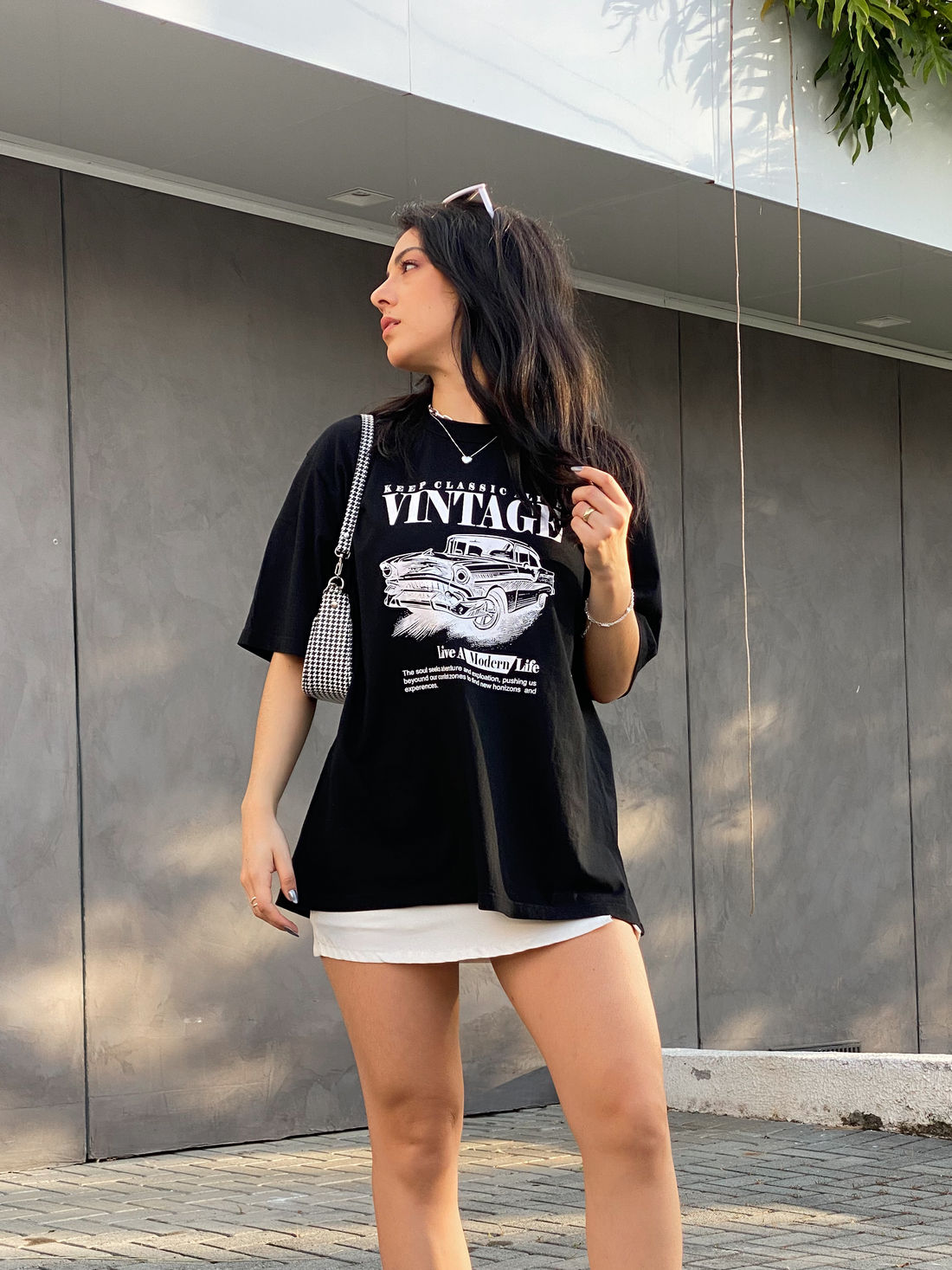 T-shirt Oversized - Vintage - Preta T-shirt Oversized - Vintage - Preta