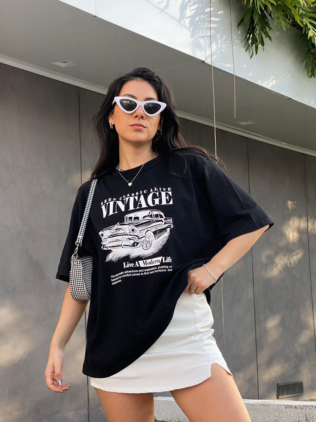 T-shirt Oversized - Vintage - Preta T-shirt Oversized - Vintage - Preta