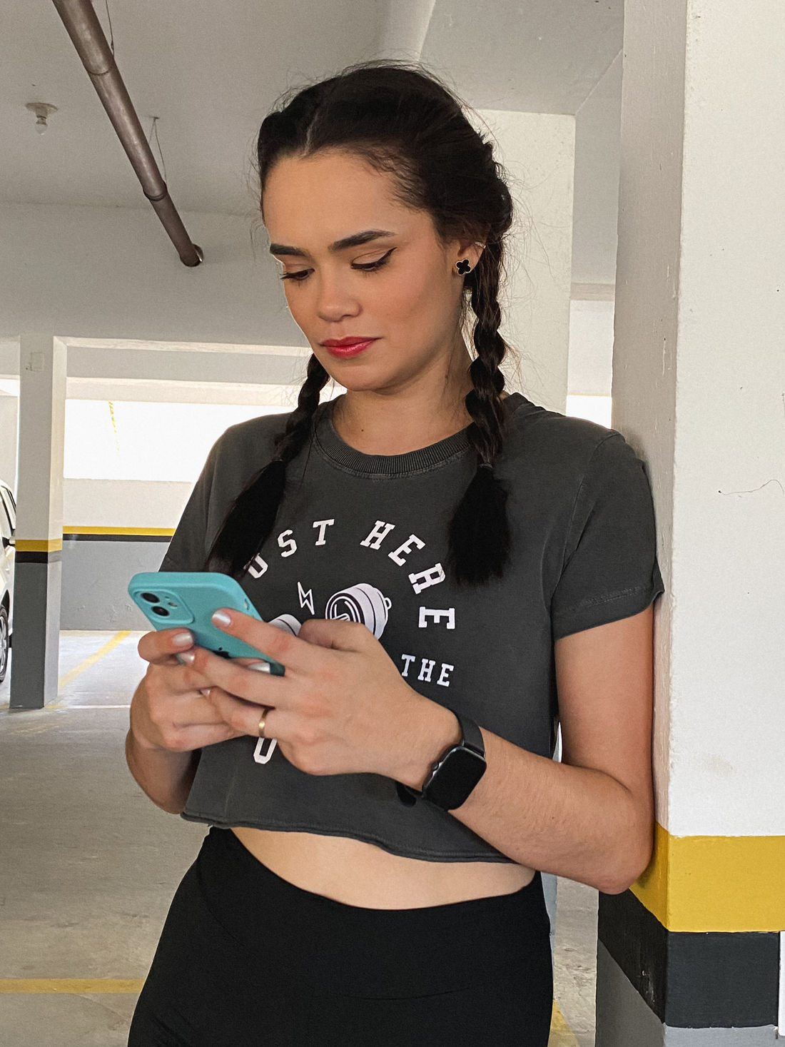 Cropped - Just Here for the pump - Cinza Estonado Cropped - Just Here for the pump - Cinza Estonado