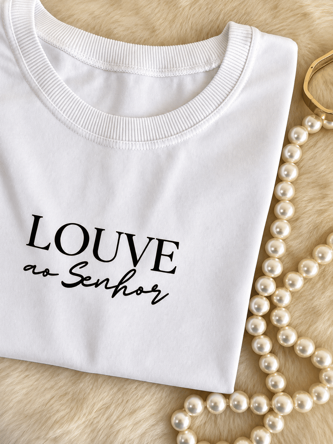 Tshirt Premium - Salmos 150:6 DTF - Branca Tshirt Premium - Salmos 150:6 DTF - Branca