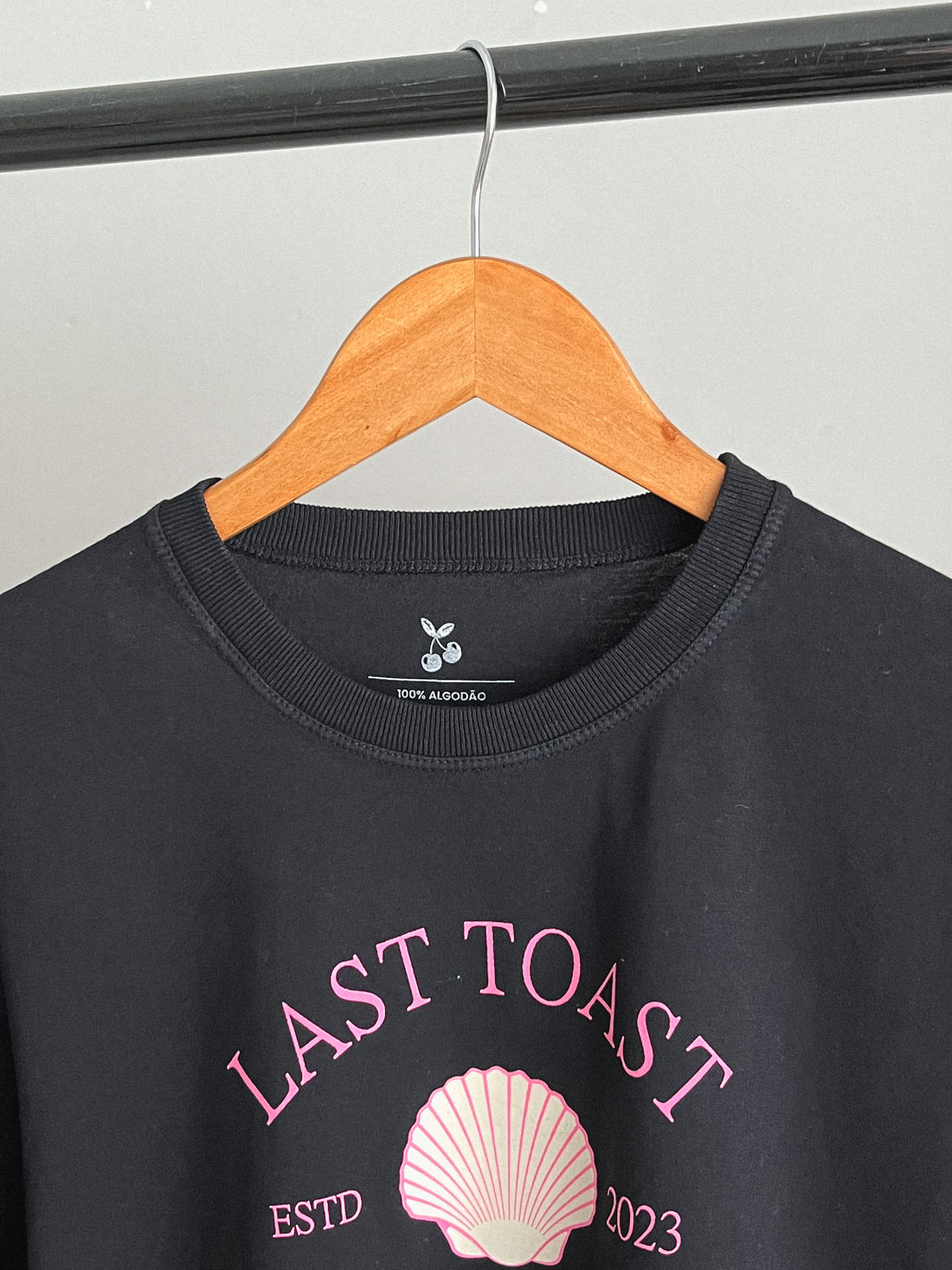 Cropped Oversized - Last Toast - Preta